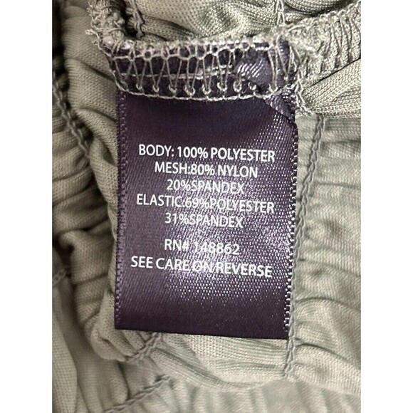 Torrid Dot Mesh Square Neck Smocked Top in Olive Plus Size 2X (18-20) - Picture 10 of 12